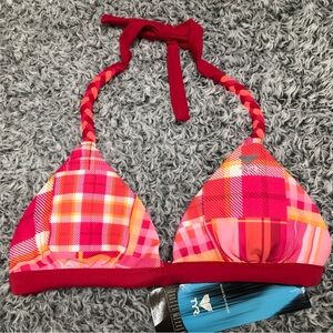 TYR Women's M Pink Catalina Reversable Halter Athletic Sports Swim Bra Top